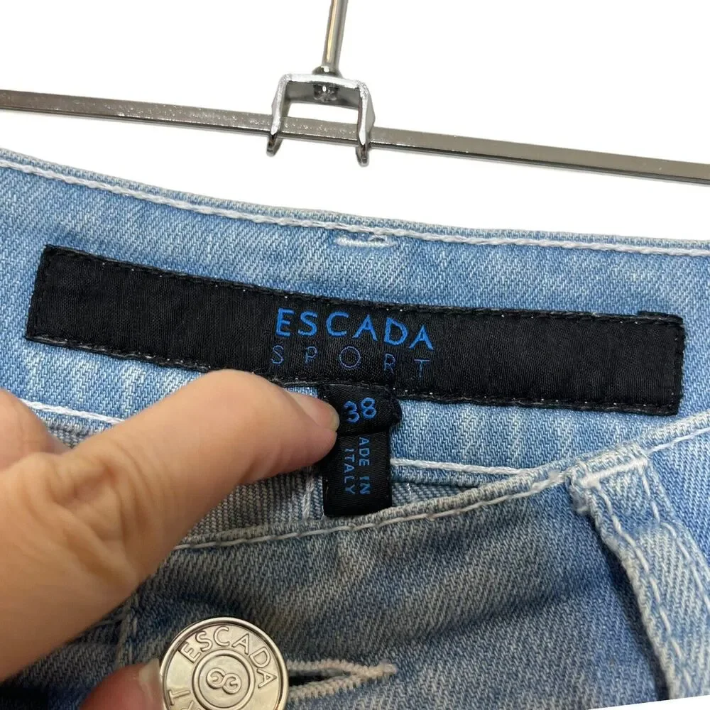 ESCADA Sport Tina Cropped Skinny Jeans Women’s 8 Blue Cotton Denim Euro 38